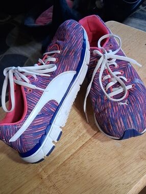 Puma Women's Knit Running Sneakers in Pink and Blue
